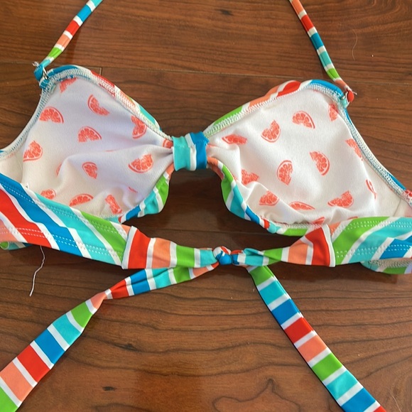 The Bikini Lab Colorful Striped Two Piece Bikini Swimsuit Bathing Suit - Picture 9 of 13
